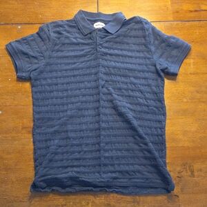 Taylor Stitch Textured Navy Polo Shirt